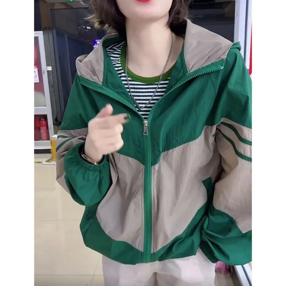 Sun Protection Clothing Womens Thin Short Jacket Korean Summer Loose Basic Coat Casual Breathable Sunscreen Outerwear 250611