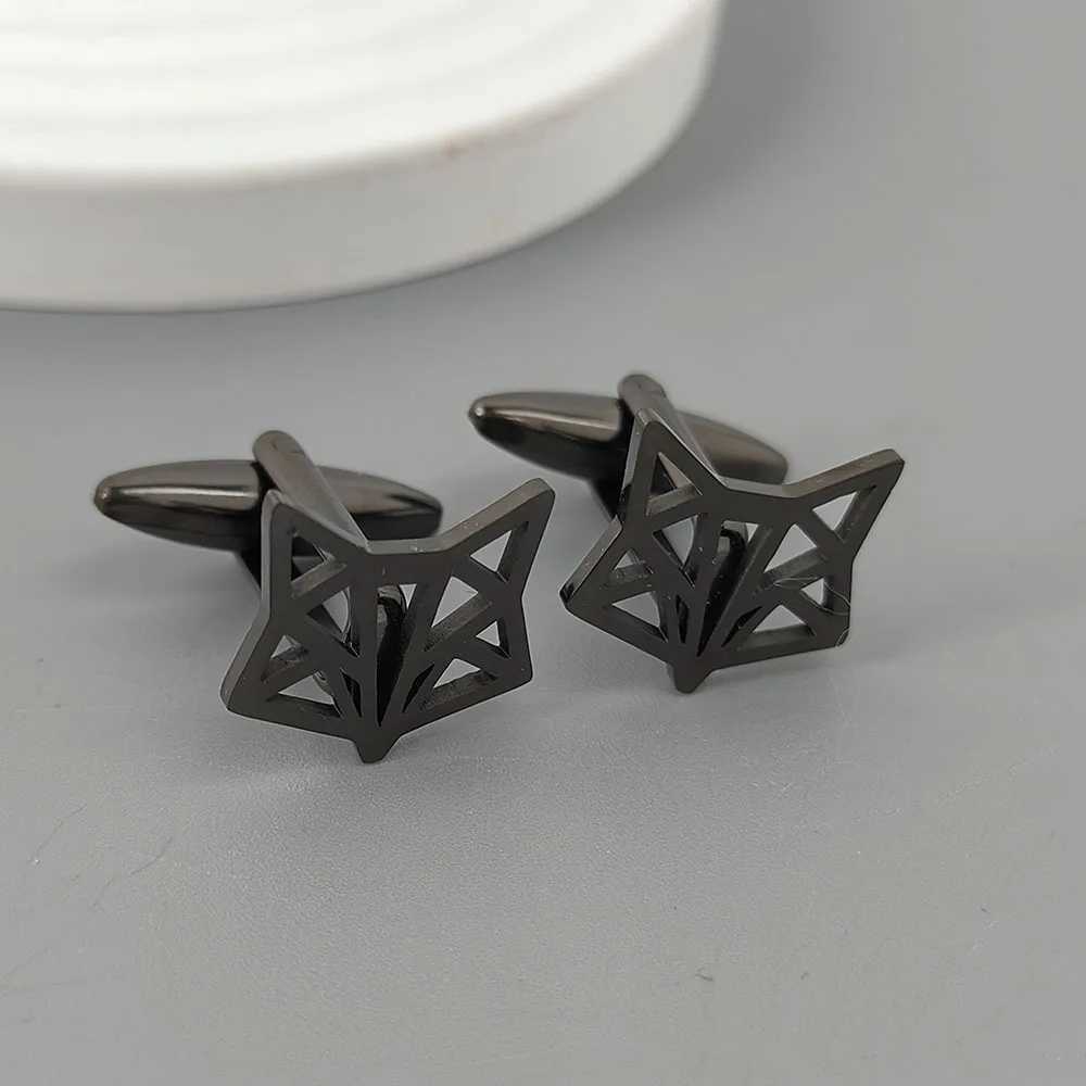 A pair of gold-plated cufflinks black mens cufflink shirt buttons mens suit accESSory set exquisite suit giftsXJ250614
