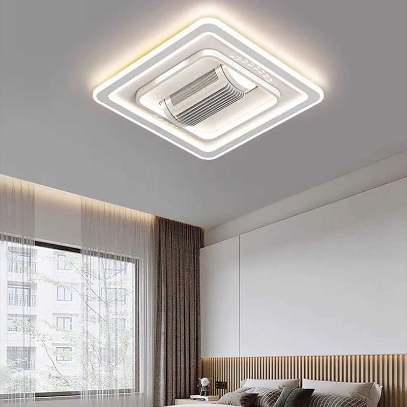 Invisible leafless LED ceiling fan light simple home decoration living room bedroom hotel remote control intelligent hanging lampXJ2500613