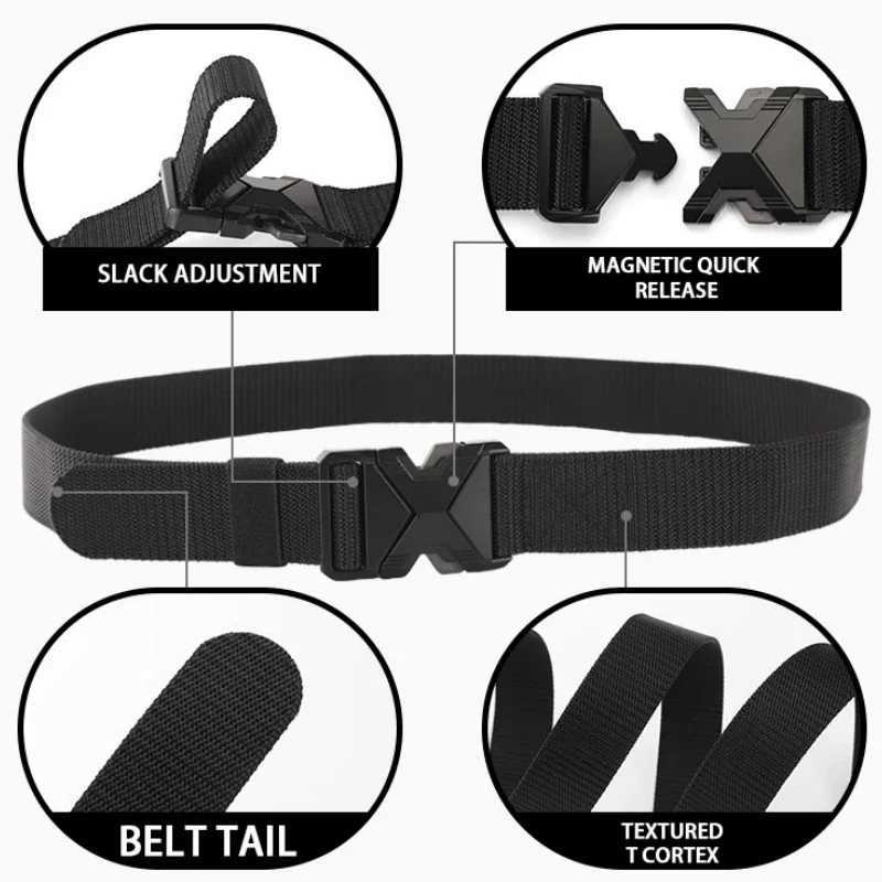 The New Mens 125cm Buckle Belt Nylon Braided Lightweight Breathable Daily Cmuter Mens Belt X2506141