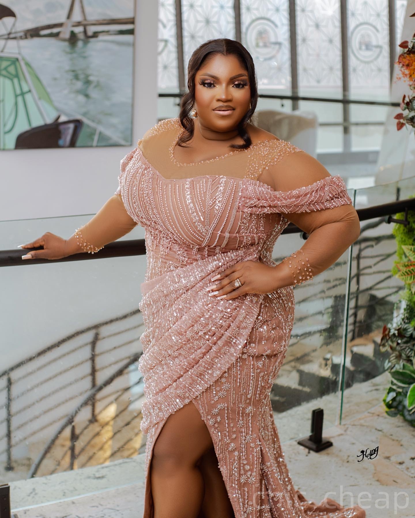 Champagne Mermaid Prom Dresses 2025 Illusion Beaded High Split Evening Formal Party Second Birthday Engagement Gowns Plus Size Dress For Special Occas