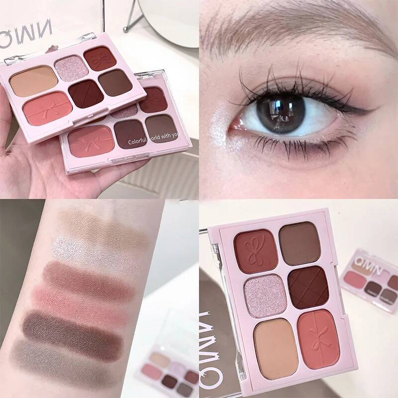 Six Color Matte Natural Eye Shadow One Plate Affordable Student Party Makeup High End Cosmetics From South Korea Cute Girl New