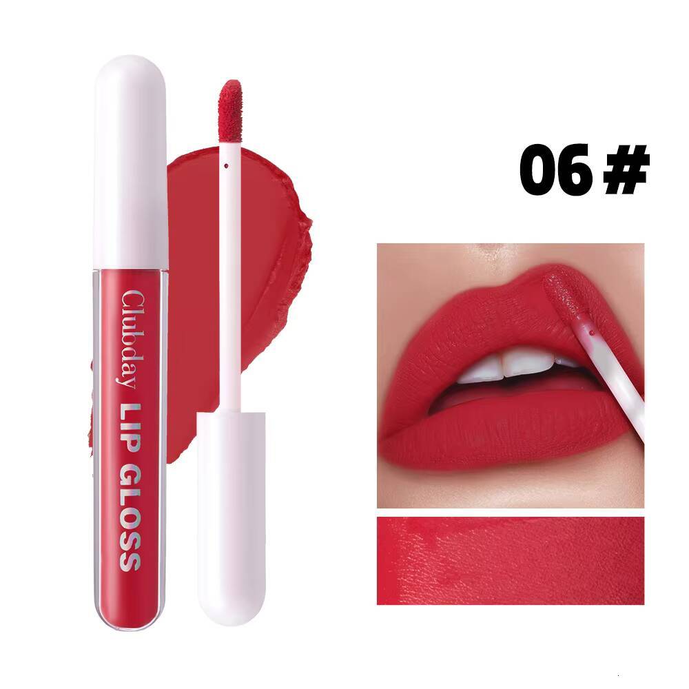 Clubday 6 Colors Velvet Easy Glaze Long Lasting Waterproof Sweatproof No Color Lip Nude Matte Liquid Lipstick happy