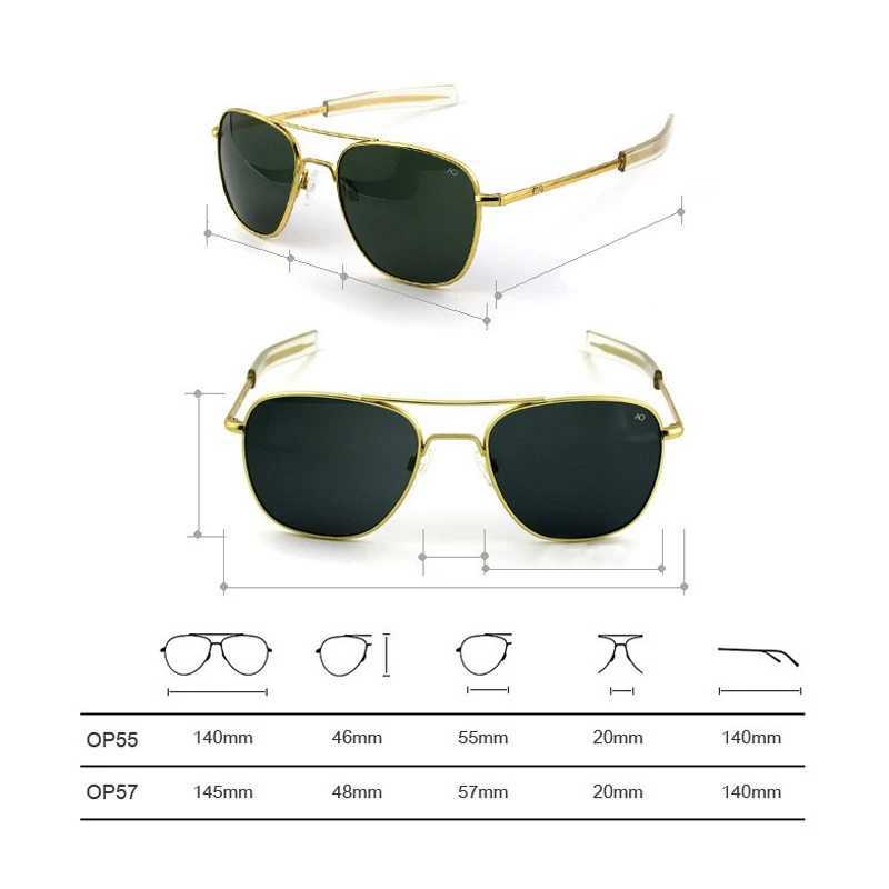 AO Sunglasses Man American Army Military Aviation Pilot Polarized Sun Glasses Woman Luxury Brand Vintage Metal Titanium Frame Z250614
