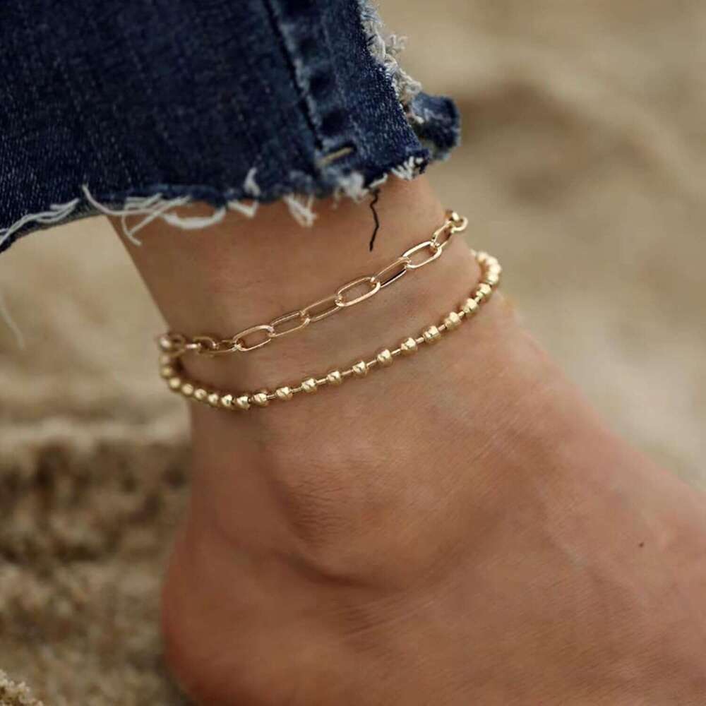 Exquisite Bracelet Set, Stackable 14k Genuine Gold Plated Jewelry Women's Fashion Accessories Glossy Gift Perfect Choice for Fashionable Women