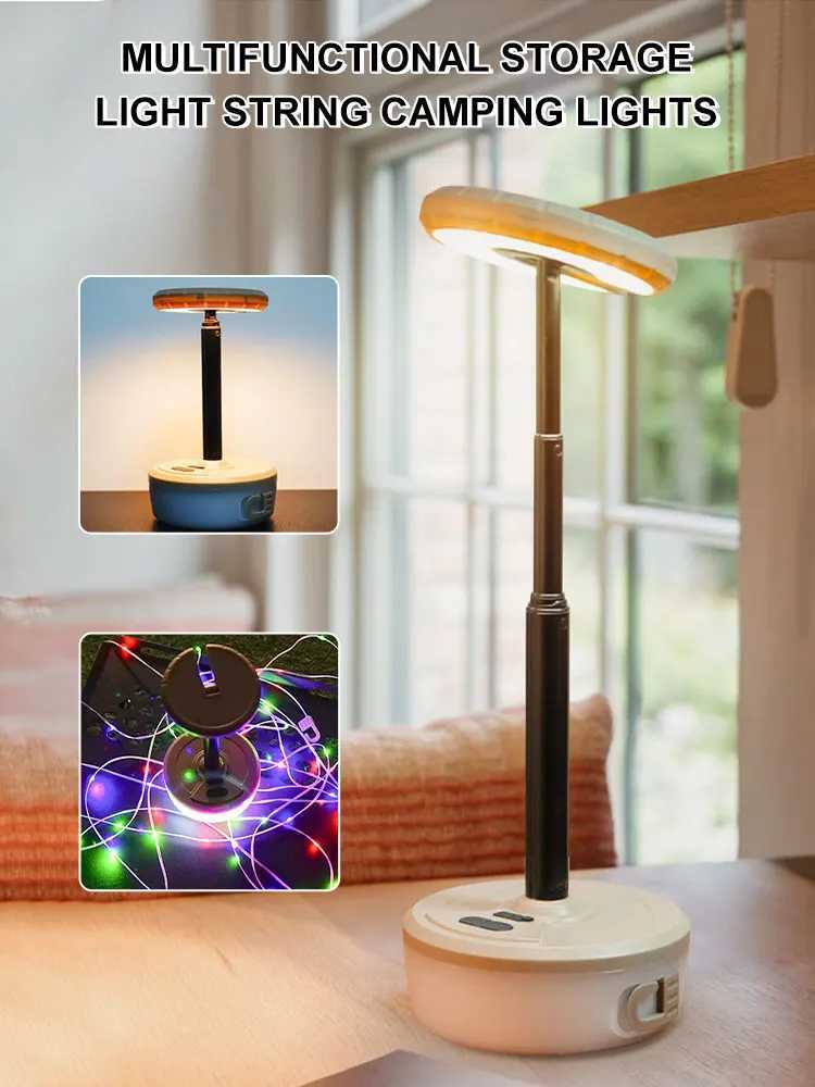 4in1 Camping Lamp Strip LED Atmosphere 10M Length Waterproof Recyclable Light Belt Outdoor Garden Decoration Lamp for Tent Room W250613