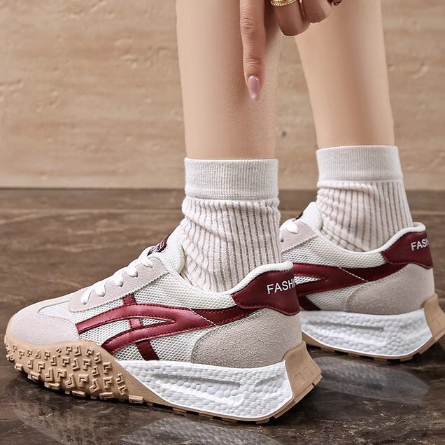 Ddmysports Dexun Women Spring New Thick Soled Versatile Agan Breathable Lightweight Soft Casual Sports Shoes Outdoor Shoes