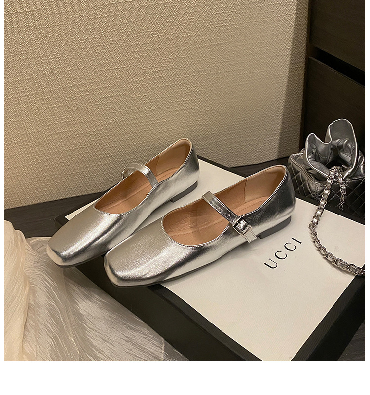 Comfortable Designer Casual Soft Sole Mary Jane Shoes for Women Single Strap Ballet Flats Grape Mom Style
