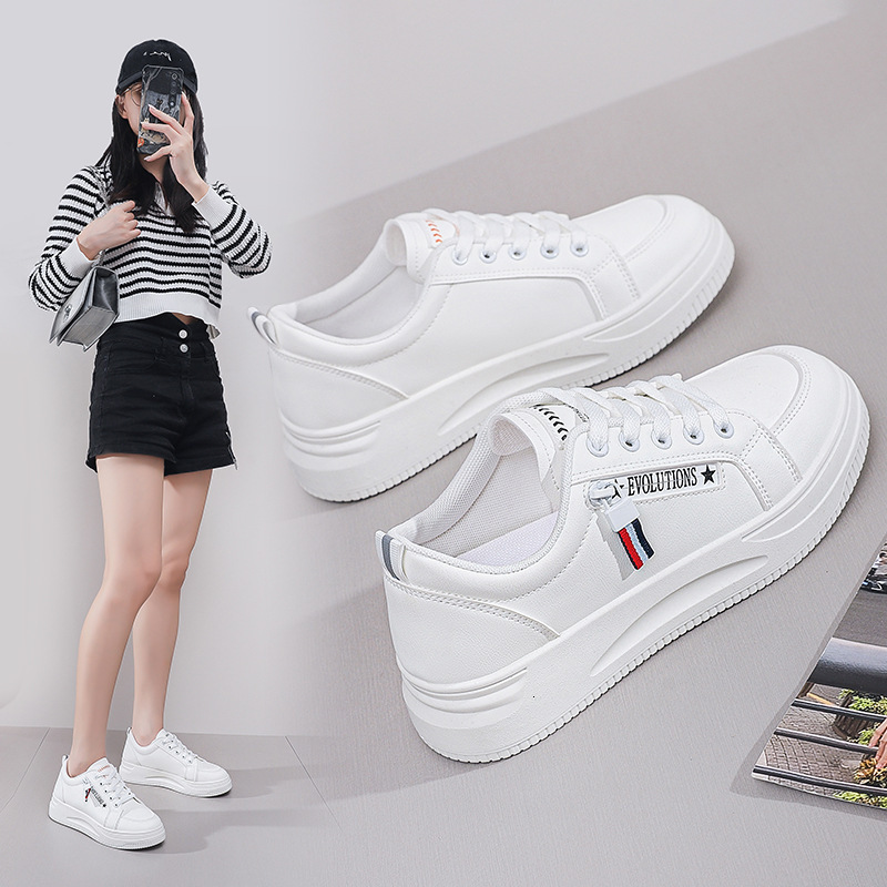 Ddmysports White Sneakers Summer New Ins Korean Versatile College Style Casual Thick Sole Sports Board Shoes For Women Trendy Outdoor Shoes