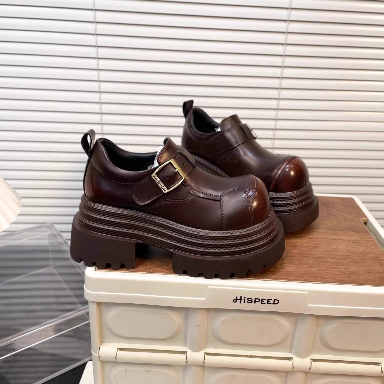 Ddmysports Spring And Autumn Thick Soled Loafers For Women New Versatile College Style Chunky Heel Height Increasing JK Casual Shoes Outdoor Shoes