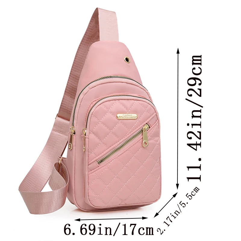 style embroidery thread front pocket womens casual outdoor shoulder bag Random zipper direction Korean version 250614