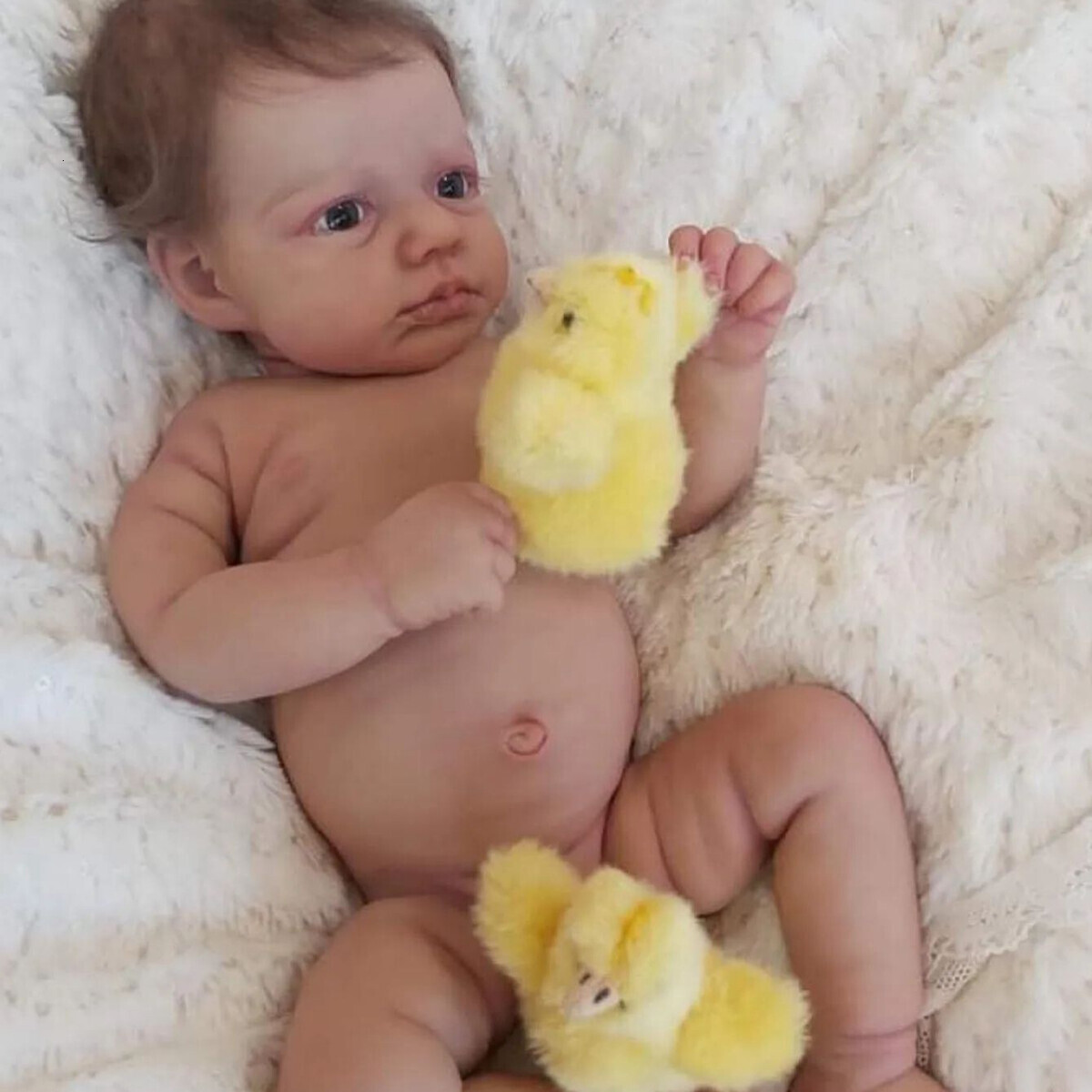 Awake Loulou Reborn Girl Soft Vinyl Baby Dolls Handmade Bebe Newborn Girls Clothes randomly