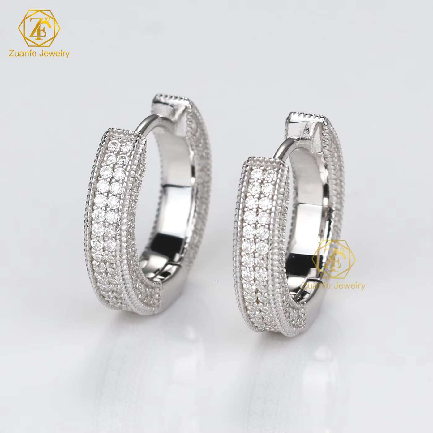 RTS New Arrivals 925 Sterling Silver 18k Gold Hoops Diamond Moissanite Earrings Women Hoop Earrings for Parties