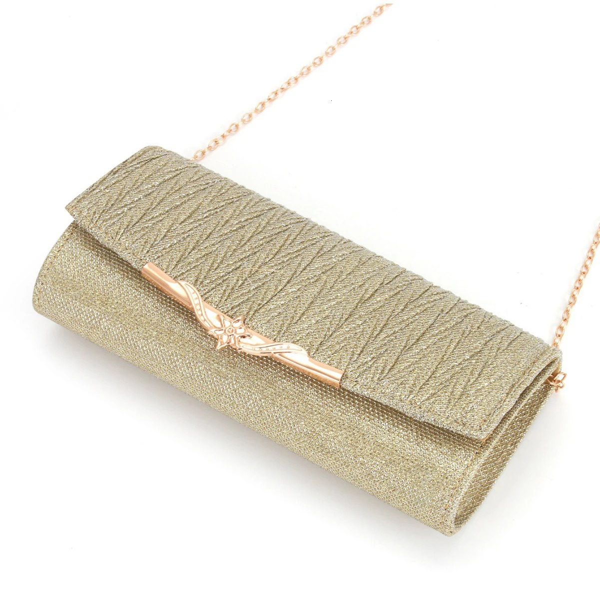 Womens Handbag Dinner Bag Clutch Pleated Metal Cap Wedding Evening Dress Bag 250614