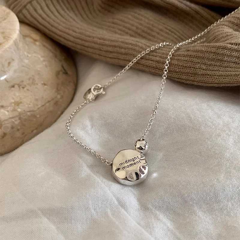 925 Sterling Silver Necklace Word Irregular Punk Letters Moment Choker for Women Girl Jewelry Gift Dropshipping Wholesale Z250614