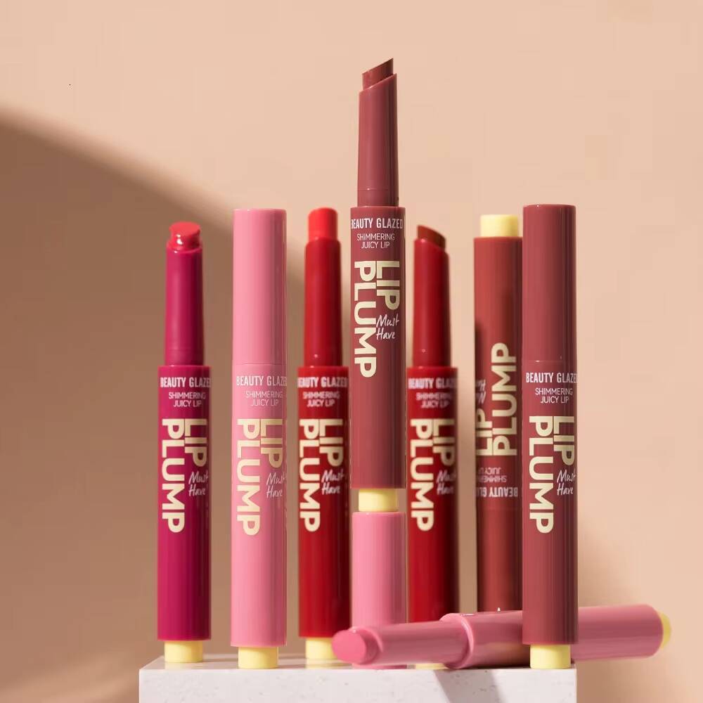 Beauty Glazed Shimmering Juicy Lipstick Glossy Plump Long Wear Bare Lightweight Moisturizing Lip Plumper happy