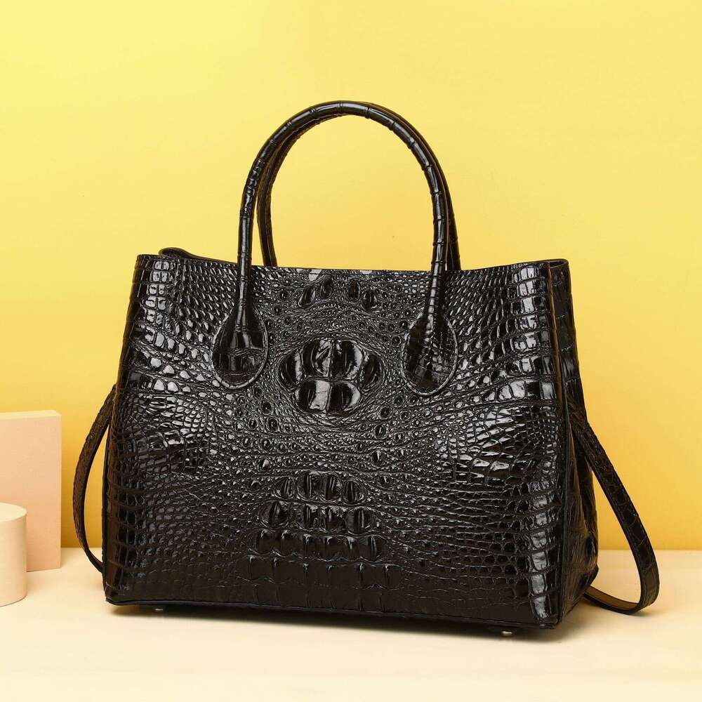 Bone Crocodile Garden Pattern Handbag Single Shoulder Crossbody Women's Classic High-end Noblewoman Bag