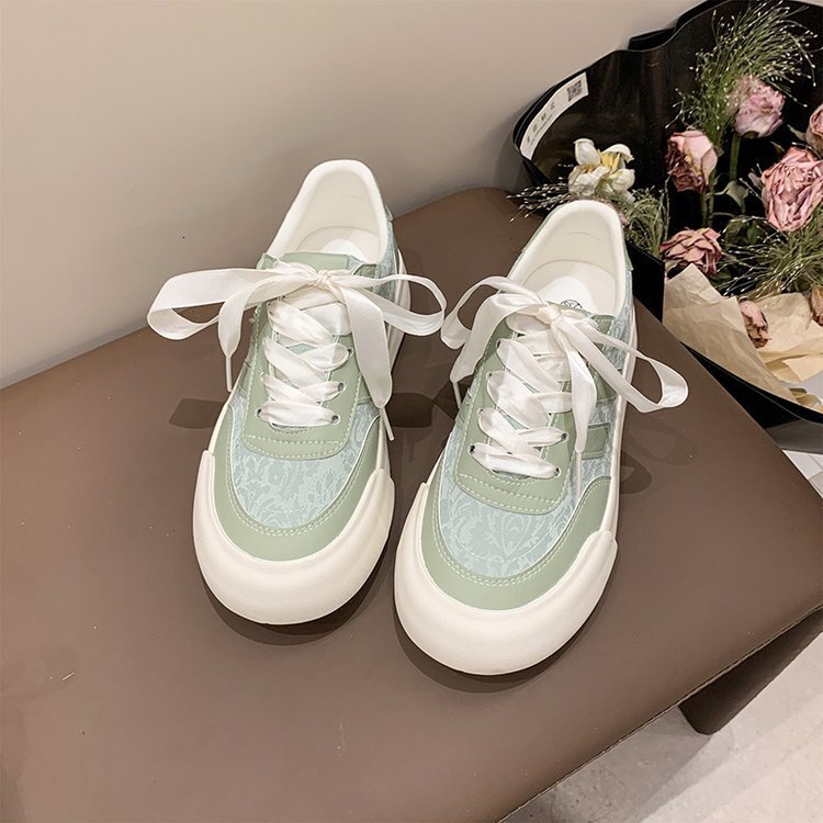 Ddmysports Chinese Style Thick Soled White Sneakers Women New Summer Super Popular Canvas Shoes For Students Satin Versatile Round Toe Outdoor Shoes