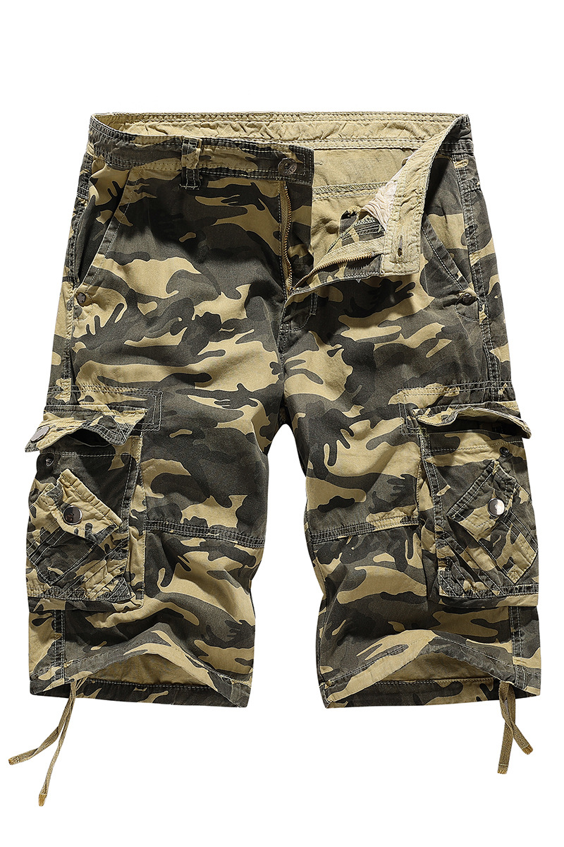 designer jeans Men's shorts summer loose casual camouflage work shorts large-sized multi-pocket five-inch mid-length pants