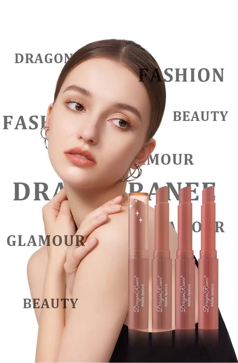 1/3PcsMatte Lipstick Nude Pink Matte Solid Gloss Long Lasting Velve Tinted Balm Waterproof Set Colouring Lip Tint Stick happy