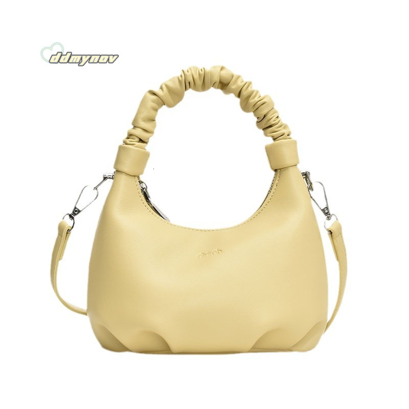 Niche Pleated Handheld Cloud 2024 New Trendy Fashion Versatile Solid Color Shoulder Crossbody Bag for Women ddmynov