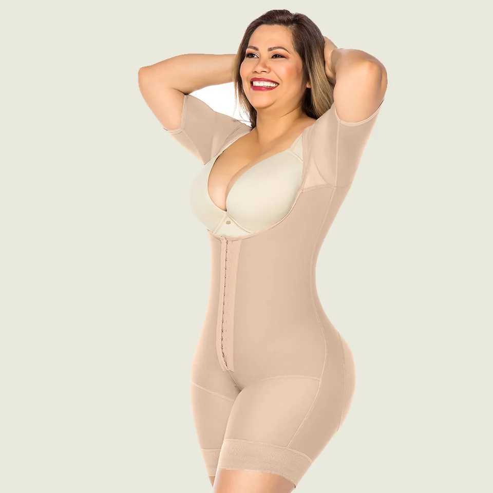 Faja Colombianas Compression Open-bust Long Sleeves Shapewear Butt Lifter Post-operative Underwear Slimming Body Shaper XJ250614