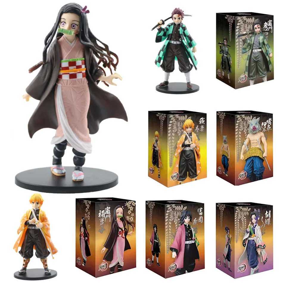 Anime Demon Slayer Kimetsu no Yaiba figure Kamado Tanjirou Action Figure Agatsuma Zenitsu Nezuko Warrior PVC Model Toys XJ250614
