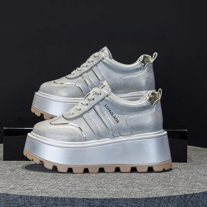 Ddmysports Thick Sole Platform British Style Spring New Lightweight Versatile Petite Casual Height Increasing German Training Shoes Outdoor Shoes