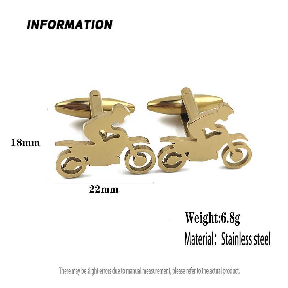 Punk style motorcycle hollow stainless steel 18K gold-plated cufflinks silver French shirt buttons suit wedding accessories XJ250614