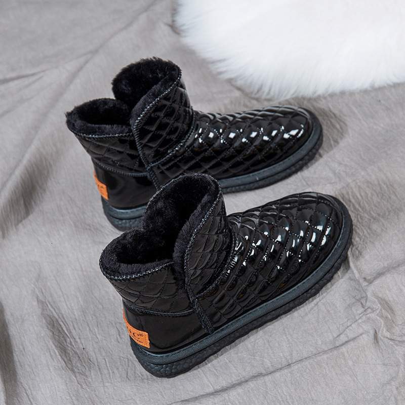 Ddmysports Fleece Lined Snow Boots For Women Thick Soled Outdoor Wear Winter New Style Sheepskin Short Thickened Non Slip Cotton Shoes Outdoor Shoes