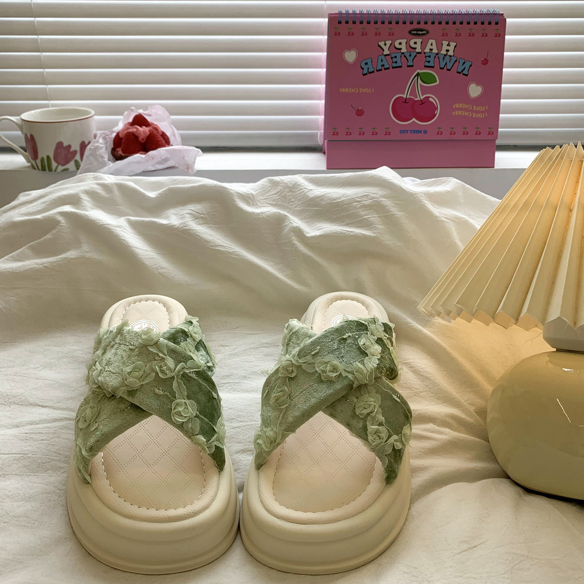 Ddmysports Height Increasing Thick Sole Summer New Fairy Style One Word Drag Non Slip Soft Bottom Beach Slippers Outdoor Shoes