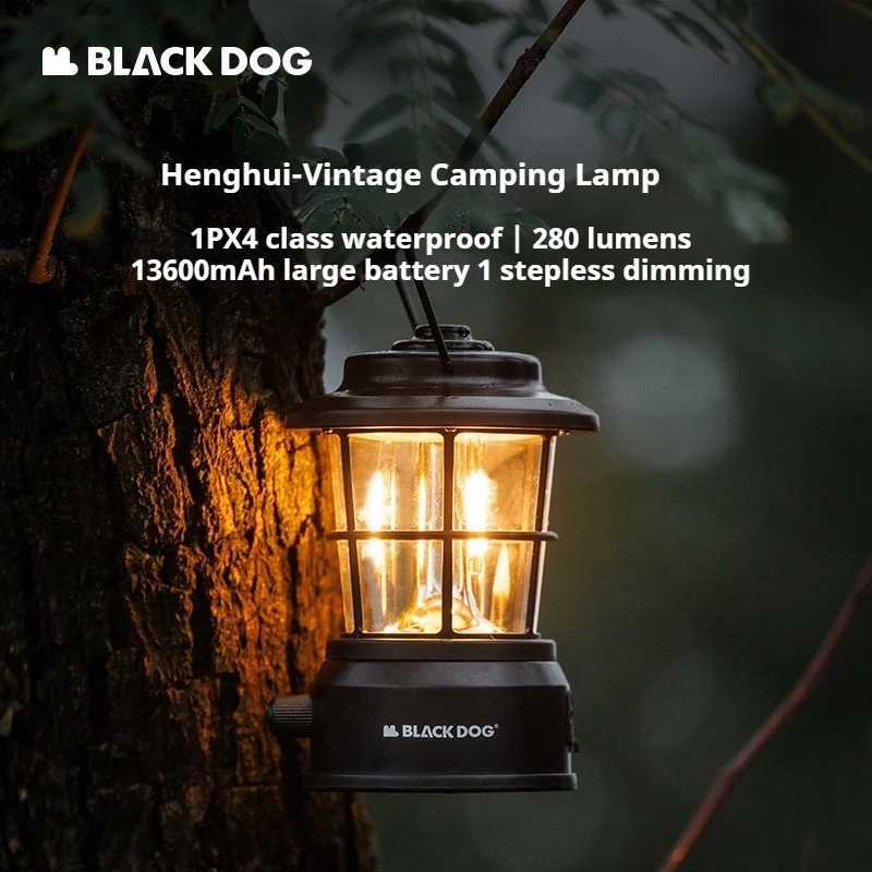 Naturehike Blackdog Camping Hanging Lamp Waterproof Outdoor Emergency Tent Retro Atmosphere Lantern 3600mAh Rechargeable Light W250613