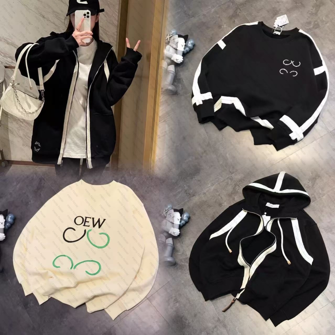 Women's sportswear designer pullover hoodie fashion pullover women's autumn and winter clothing women's white loose long sleeved elegant casual top