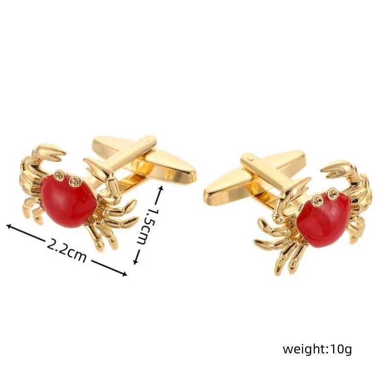 High quality mens French shirt cufflinks brass metal cute animal crab cuff buttons business suit accessories jewelry gifts XJ250614