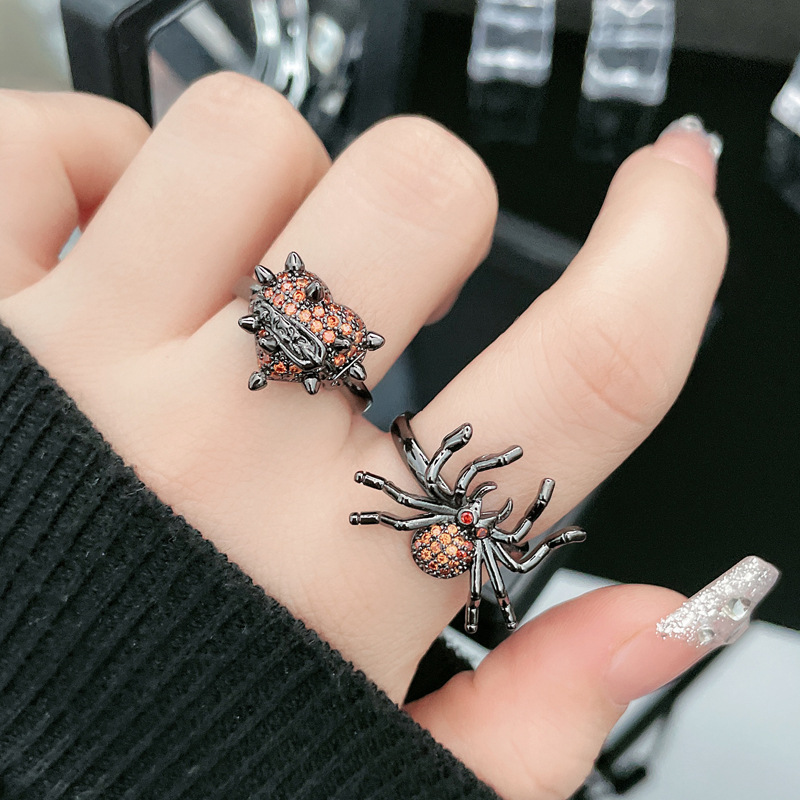 Punk style artificial zircon decor open rings fashion accessories for men women for party daily clothing decor trendy all match exquisite jewelry for 