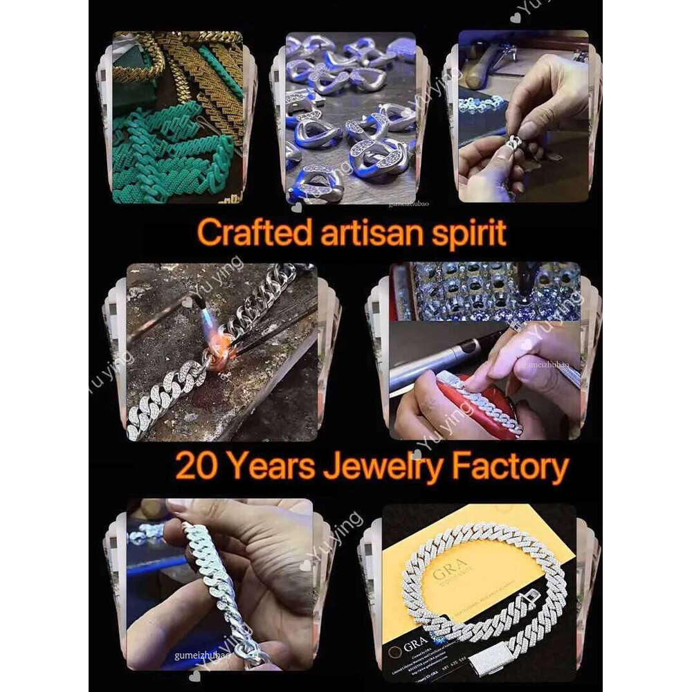 22mm Heavy Mossanite Jewelry For Men S Solid Sier Hip Hop Necklace VVS Moissanite Cuban Link Chain