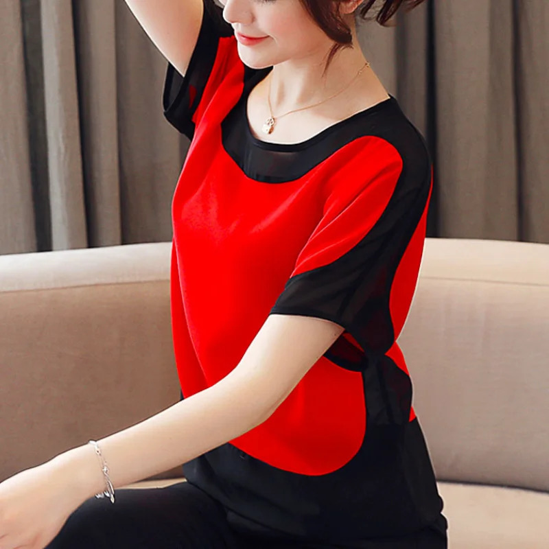 Summer Casual Blouse Women Fashion Loose OfficeLady Shirts Solid Short ONeck Batwing Sleeve Blouses Elegant Blusas 3397 250614