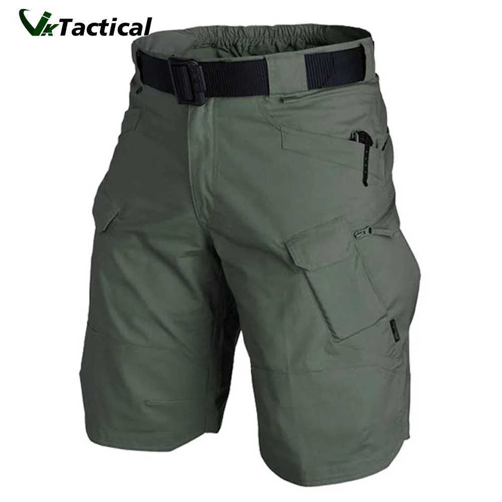 Men Urban Military Tactical Shorts Outdoor Waterproof Wear Resistant Cargo Shorts Quick Dry Multi pocket Plus Size Hiking Pants W250614