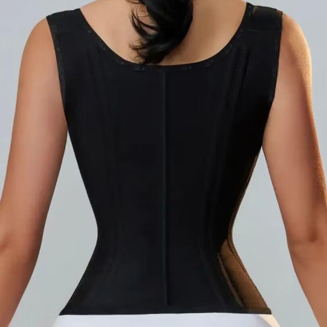 Mesh High Elastic Waist Trainer 15 Bones Posture Corrector Zipper Button Shapewear Vest Style Abdomen Waist Belt 240813