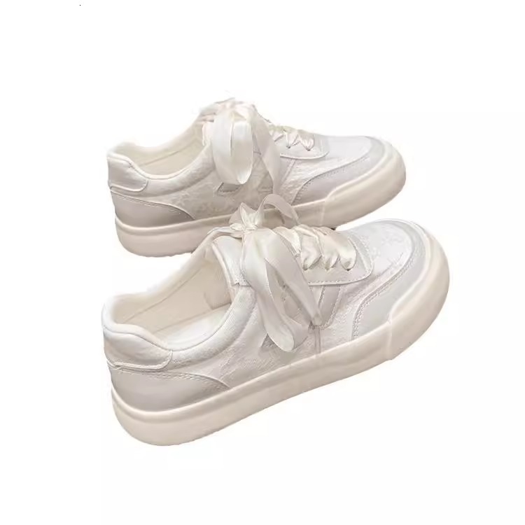 Ddmysports Chinese Style Thick Soled White Sneakers Women New Summer Super Popular Canvas Shoes For Students Satin Versatile Round Toe Outdoor Shoes