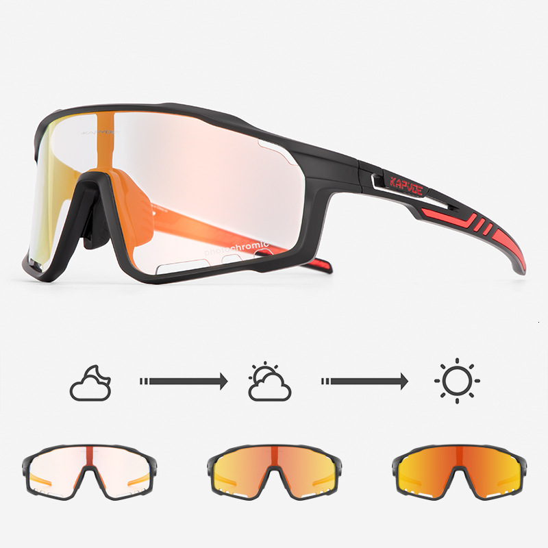 Kapvoy color changing cycling glasses outdoor myopia mens and womens mountain bikes windproof glasses cycling equipment 240416