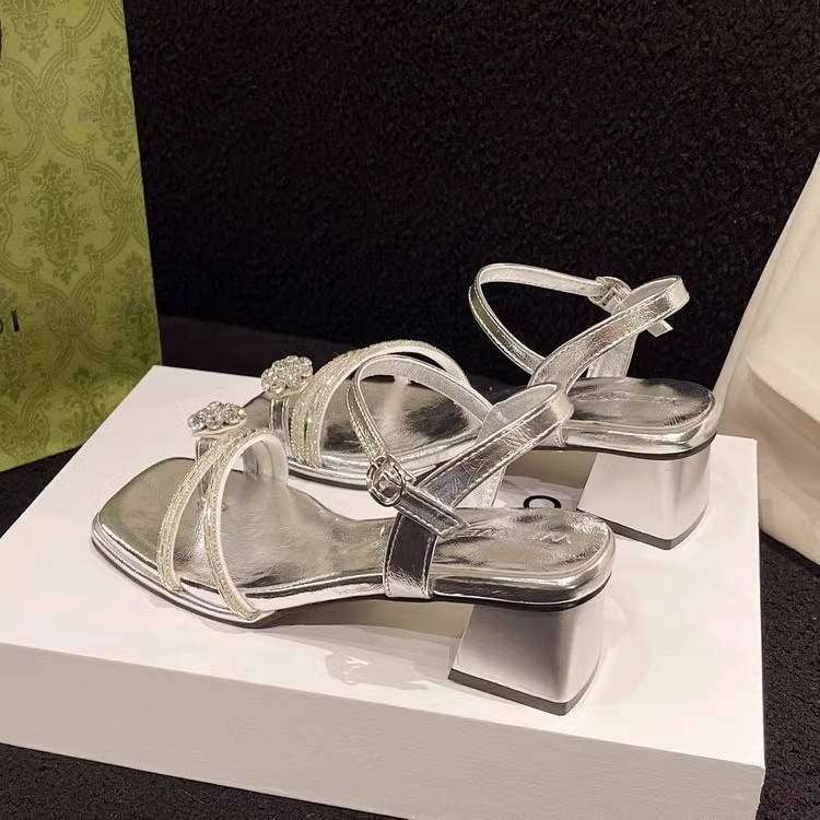 Ddmysports One Strap Crystal Chunky Heel Women S Sandals New Fashion Bowknot Fairy Style Stunning Open Toe Simple Outdoor Shoes