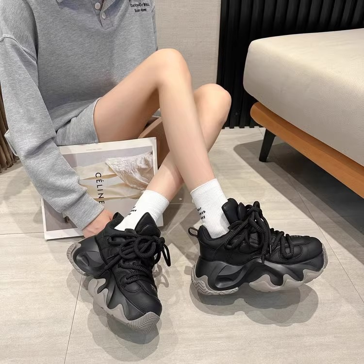 Ddmysports Autumn Winter New Small Stature Casual Running Street Style Dad Shoes Women Thick Sole Platform Height Increasing Sneakers Outdoor Shoes