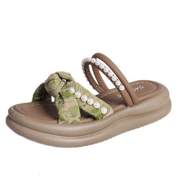 Ddmyoutdoor French Style Stunning Dress Matching Low Heel For Women Summer New Thick Sole Beach Roman Sandals Outdoor Shoes