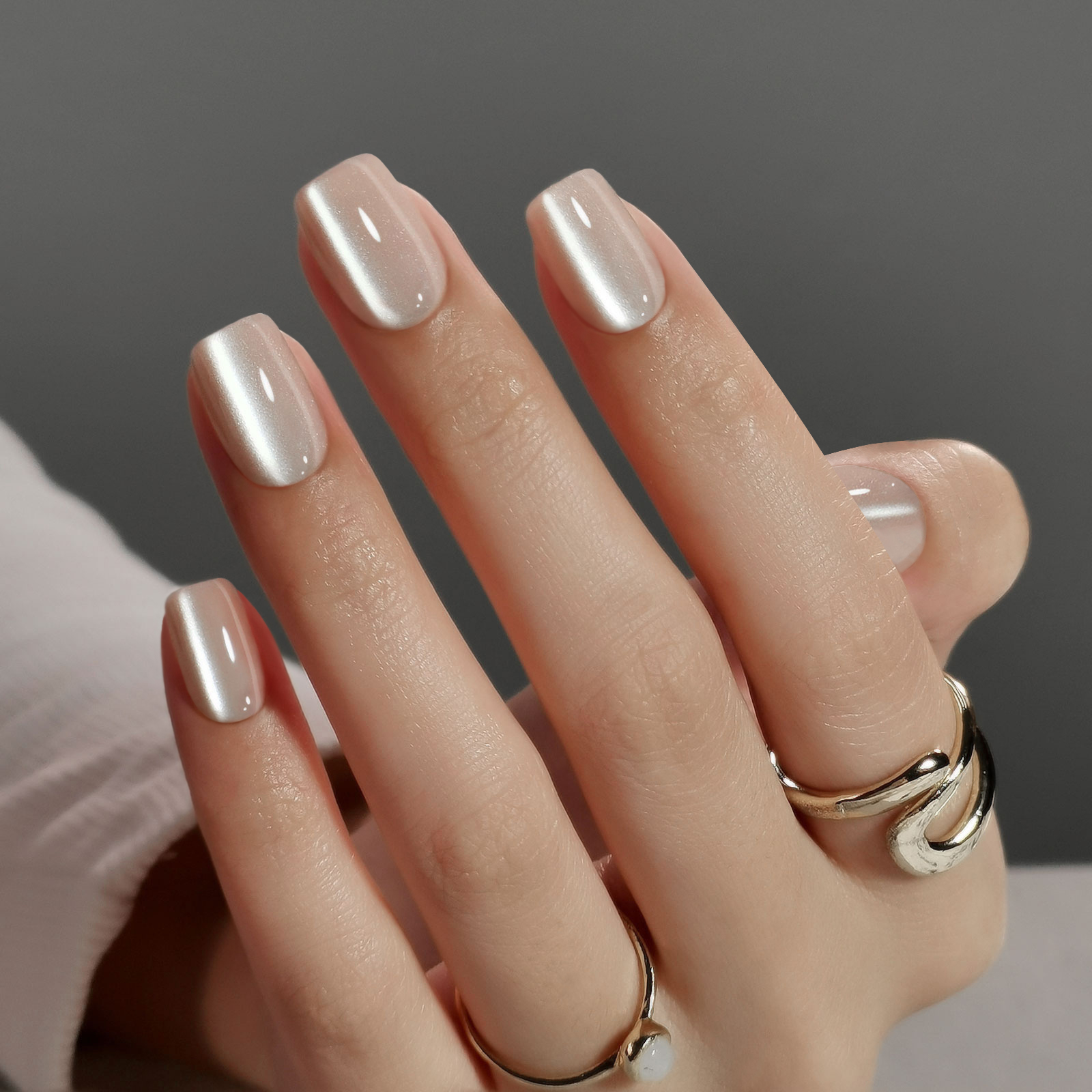 Elegant Square Shape Artificial Acrylic Tips with Elegant Edge DetailLight Beige Tones Plus Matching Nail Glue