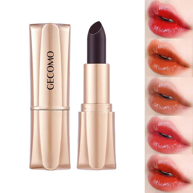 GECOMO Black Magic Lipstick - Moisturizing Gloss, Long-Lasting, Temp-Sensitive Color Change, Lip Hydration,Korean makeup happy
