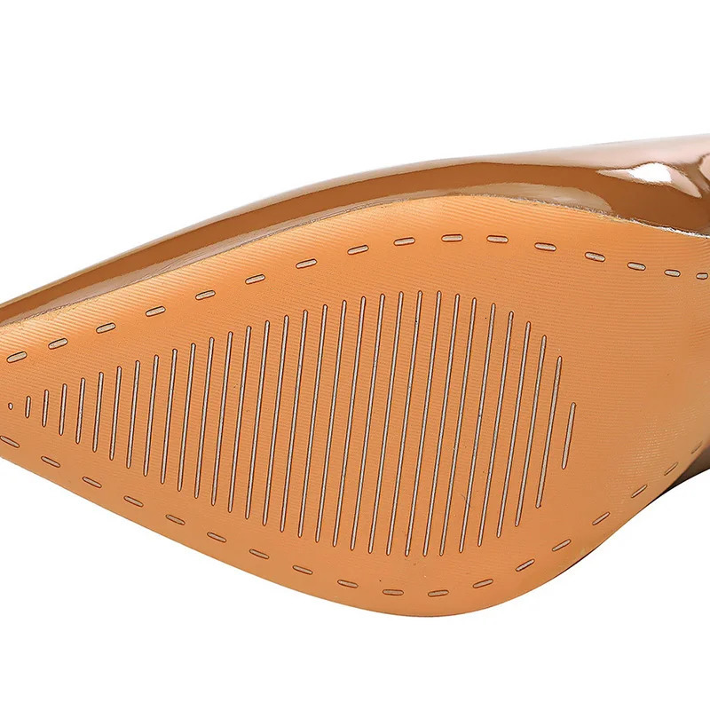 Women 7.5cm 10.5cm High Heels Wedding Bridal Classic Pumps Lady Scarpins Metallic Leather Low Heels Stiletto Nude Office Shoes 250613