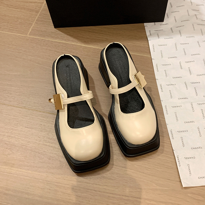 Ddmyoutdoor Platform Thick Heel Closed Toe Mules Women New Spring Summer Autumn Versatile Mary Jane Sandals For Outdoor Shoes