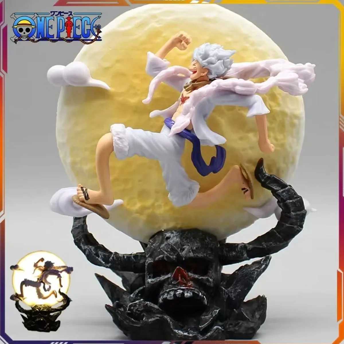 14cm One Piece Anime Figure Moon Fairy Nika Monkey D Luffy Gear 5 With Moon Light Action Figure Statue Model Toys CollectionXJ250614
