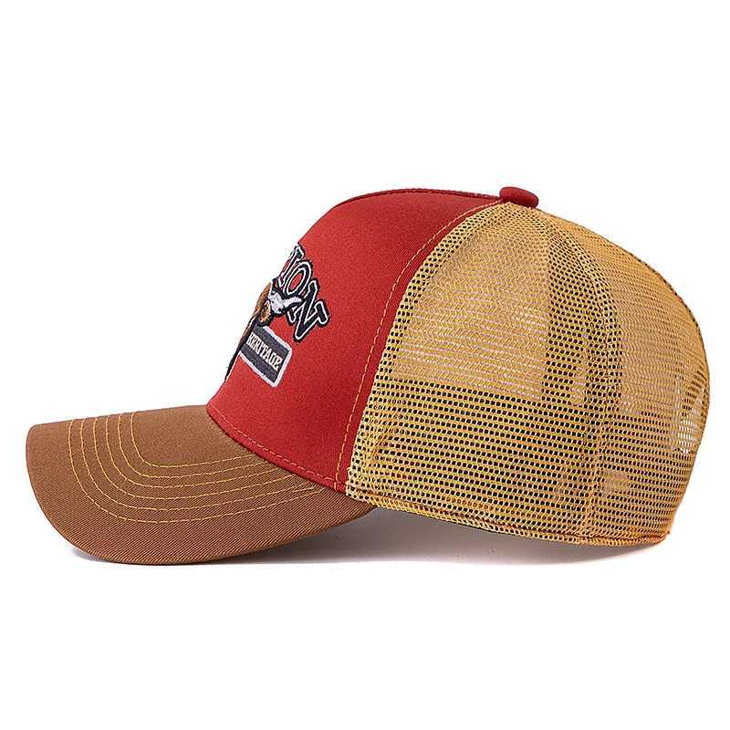 Unisex Summer Breathable Mesh Trucker Hat Bulls Head Pattern Baseball Cap Adjustable Snapback Hats For Men And Women W250614